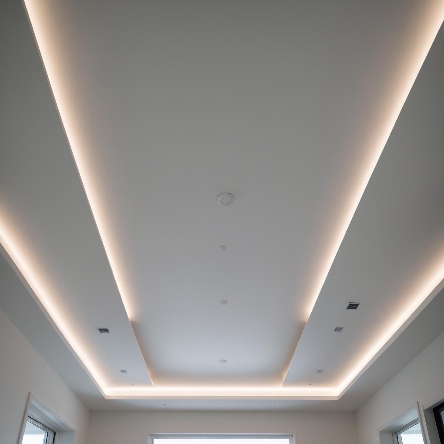 Plaster cove ceiling with recessed lighting